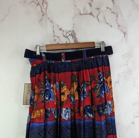 Vintage Roper Skirt Set Womens Large Button Midi Maxi Prairie Floral Western - Picture 8 of 16